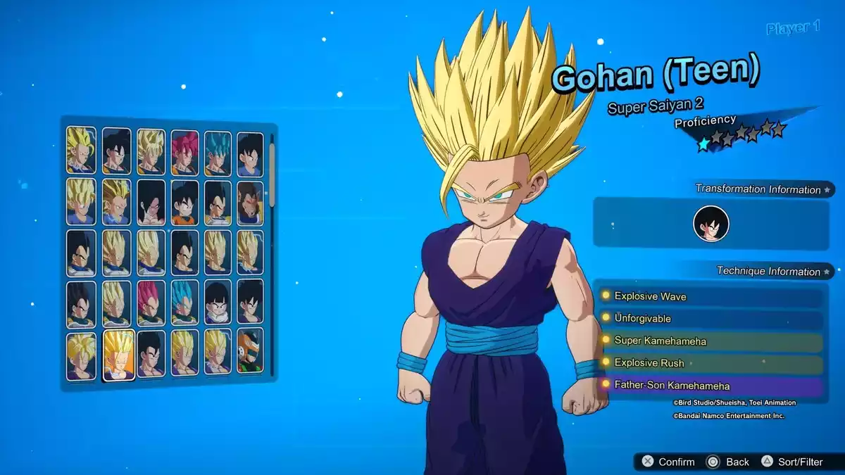 Vá para o menu de personalização e escolha seu personagem Dragon Ball Sparking Zero