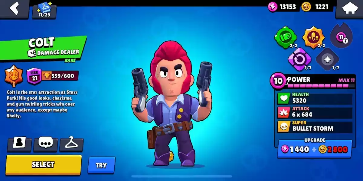 colt brawl stars brawler raro