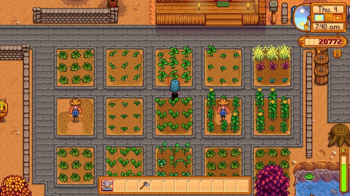 Stardew valley colheita quadrados 3x3