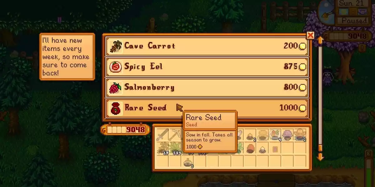 Rare Seed from Traveling Merchant Stardew Valley