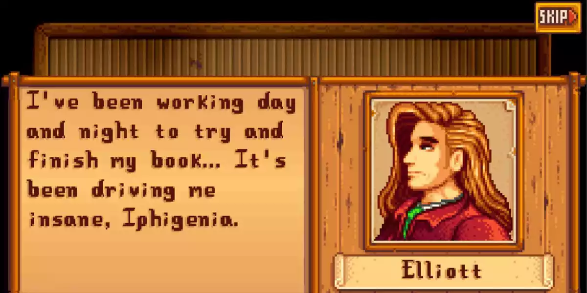 Stardew Valley Elliott talking about his book2