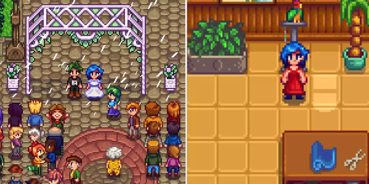 Stardew Valley Emily wedding left spouse room right