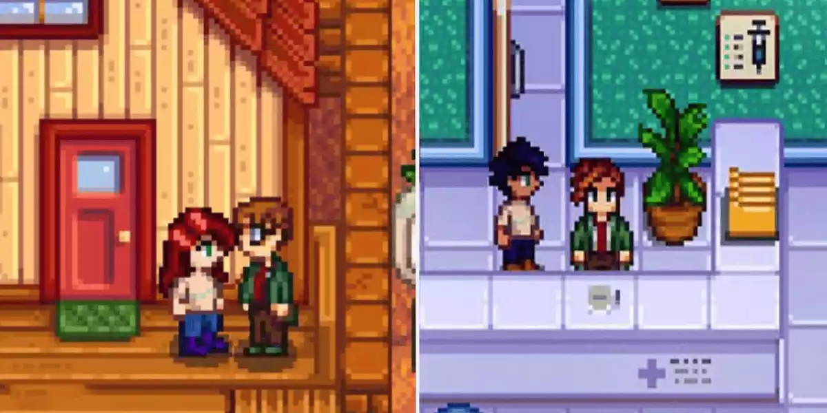 Stardew Valley Harvey at home left and in clinic right 2 12