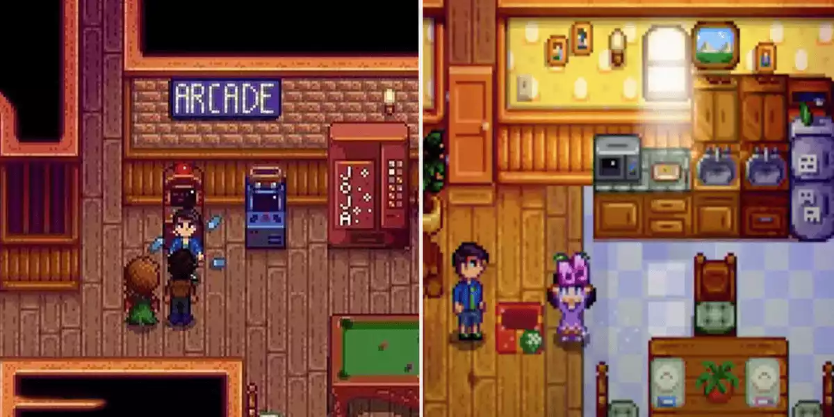 Stardew Valley Shane at the Stardrop Saloon left and Marnies Ranch right