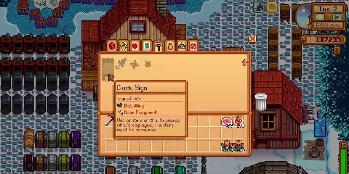 Stardew Valley dark sign recipe