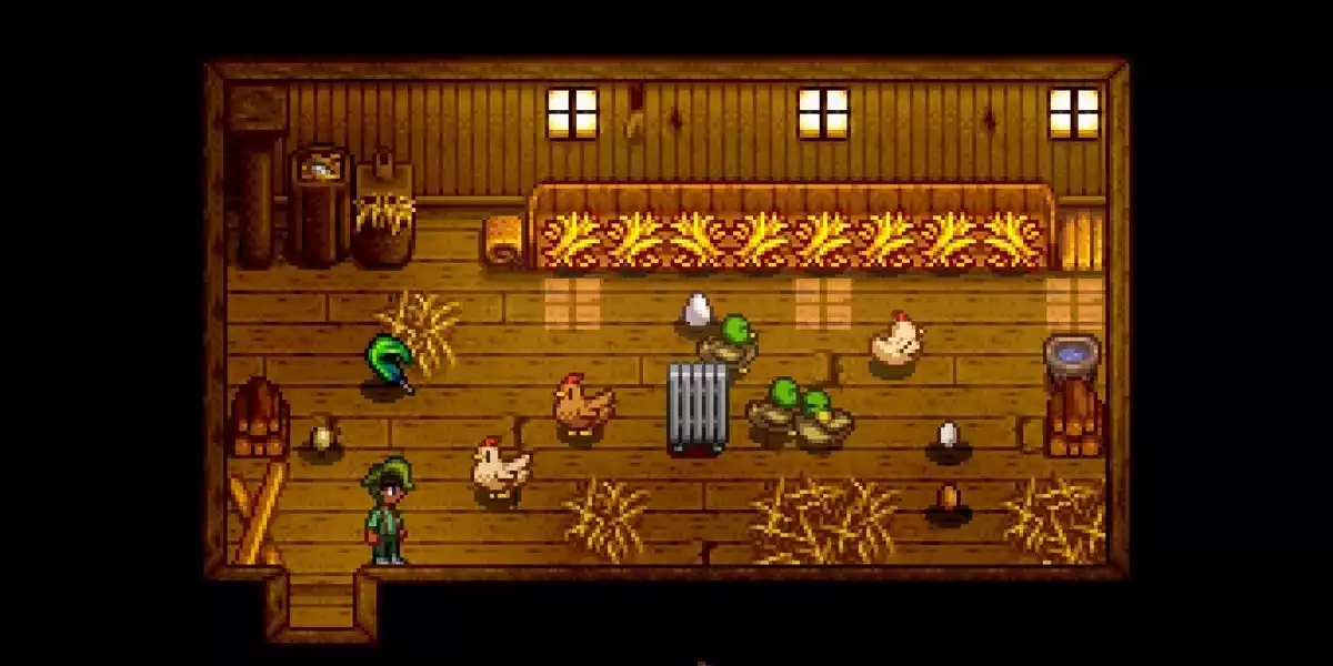 Stardew Valley ducks in coop