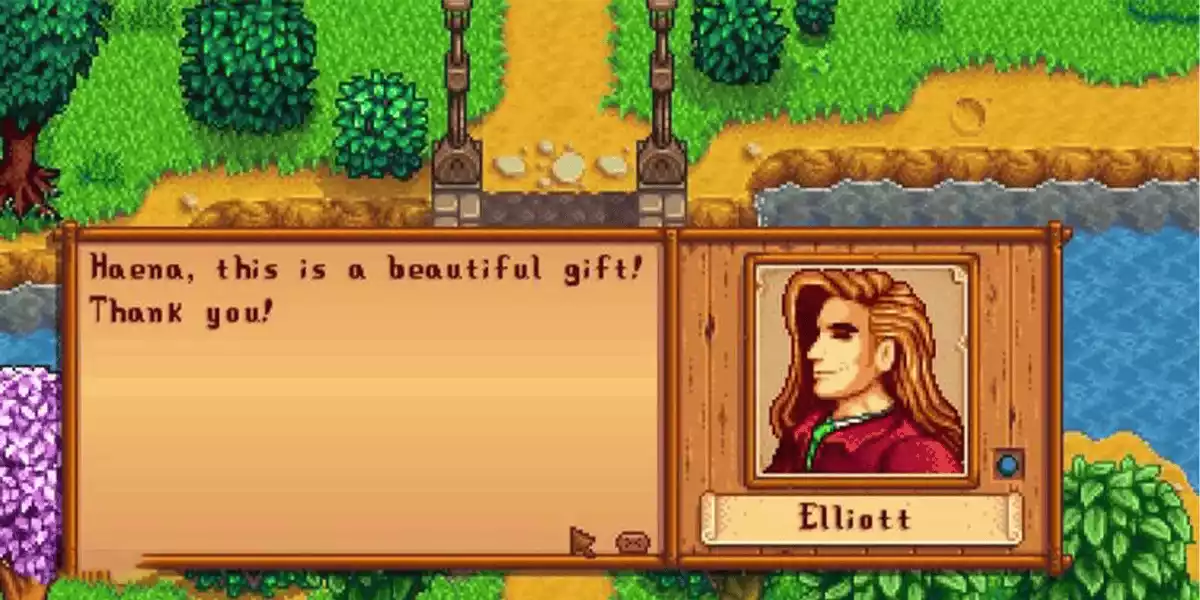 Stardew Valley giving Elliott a gift2