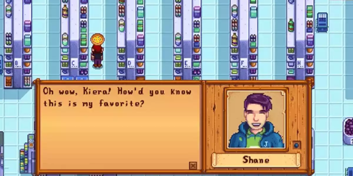 Stardew Valley giving Shane a gift