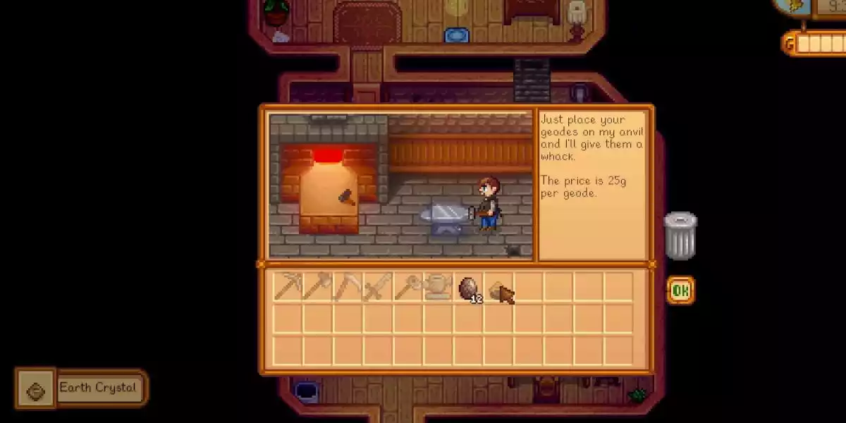 stardew valley earth crystal blacksmith