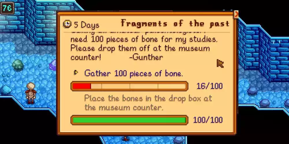 stardew valley gunther quest fragments of the past