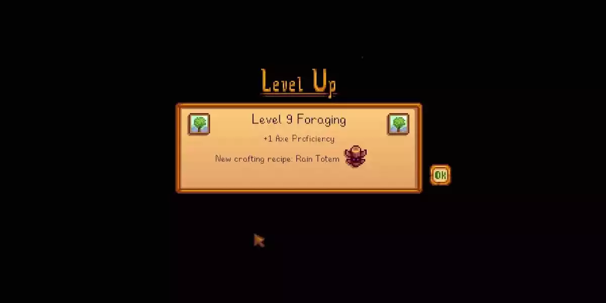 stardew valley level 9 foraging level up 1