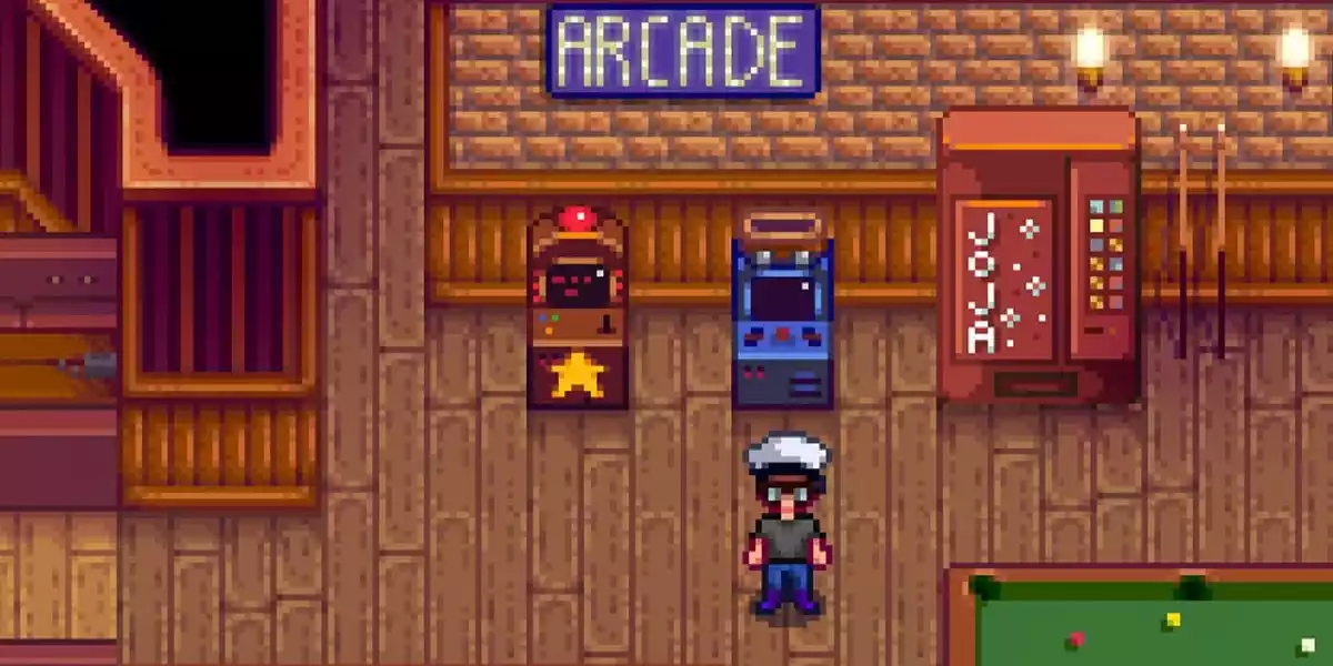 stardew valley player standing in arcade 1