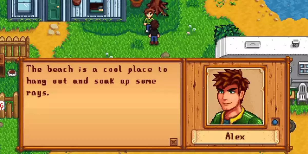 stardew valley talking to alex outside of his house2