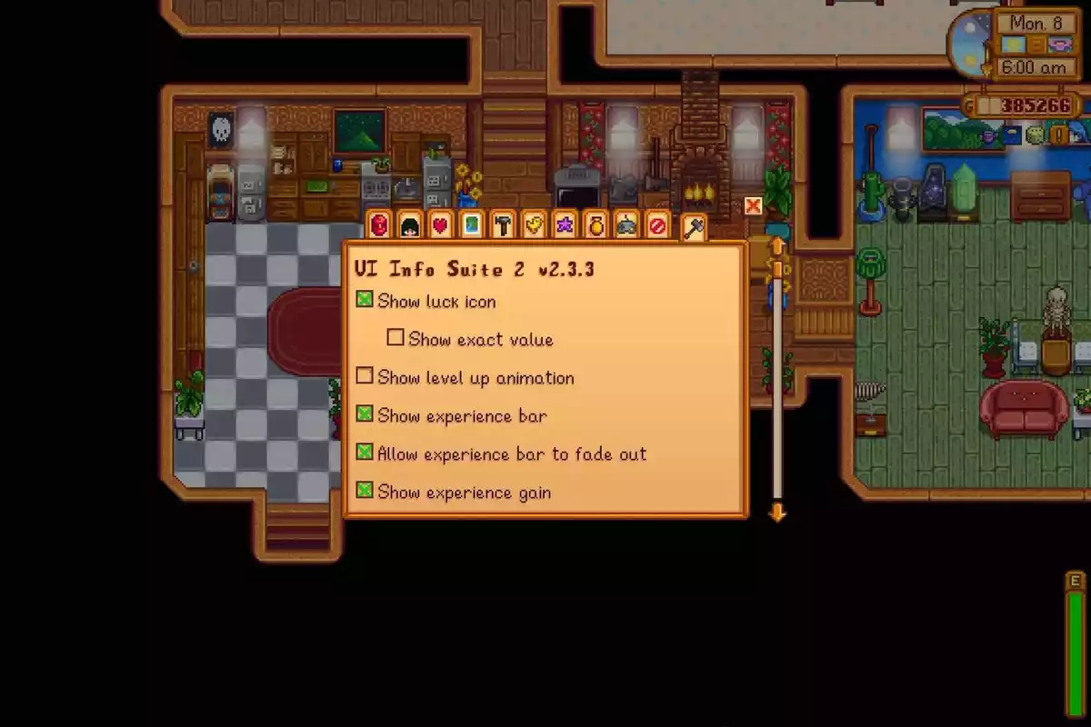 the menu for ui info suite a stardew valley mod3