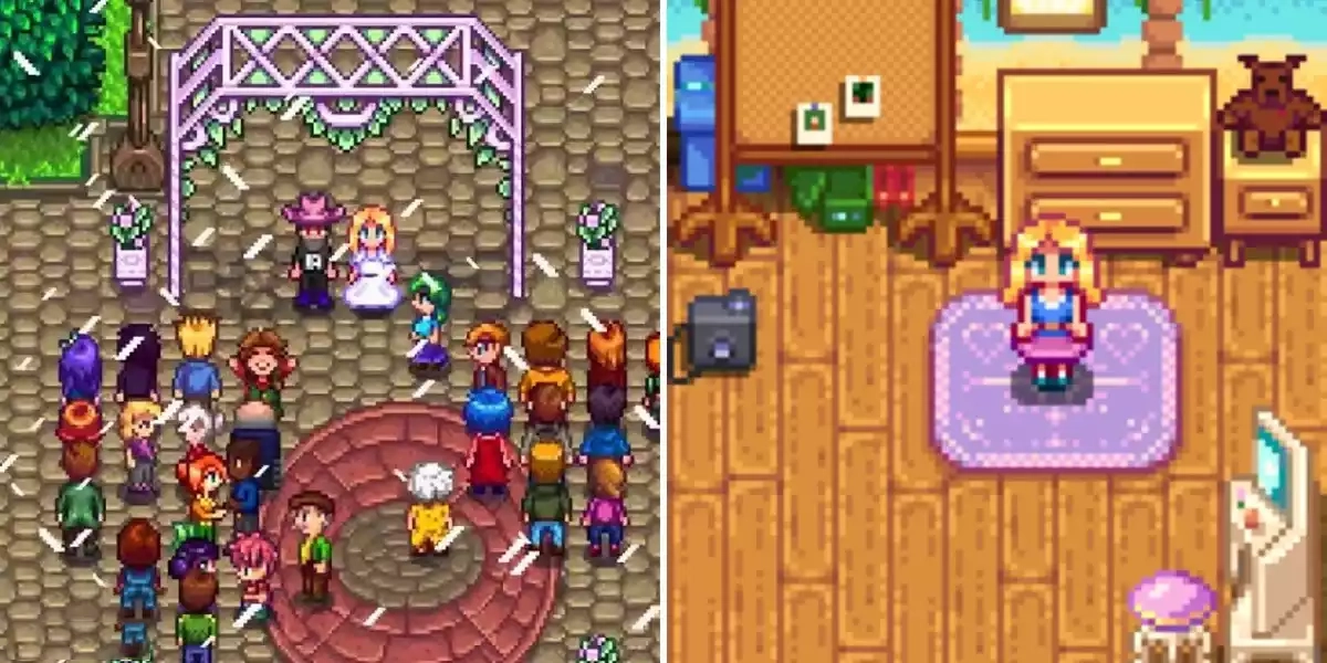 Stardew Valley Haleys wedding left Haleys spouse room right