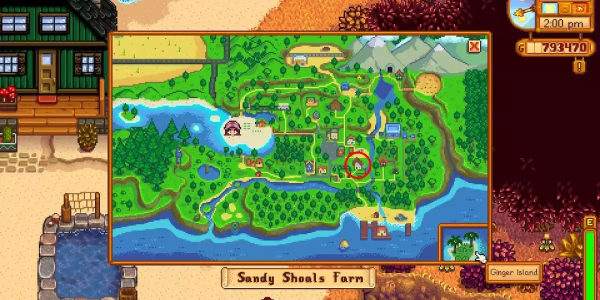 Stardew Valley Map with Mayor Lewis house