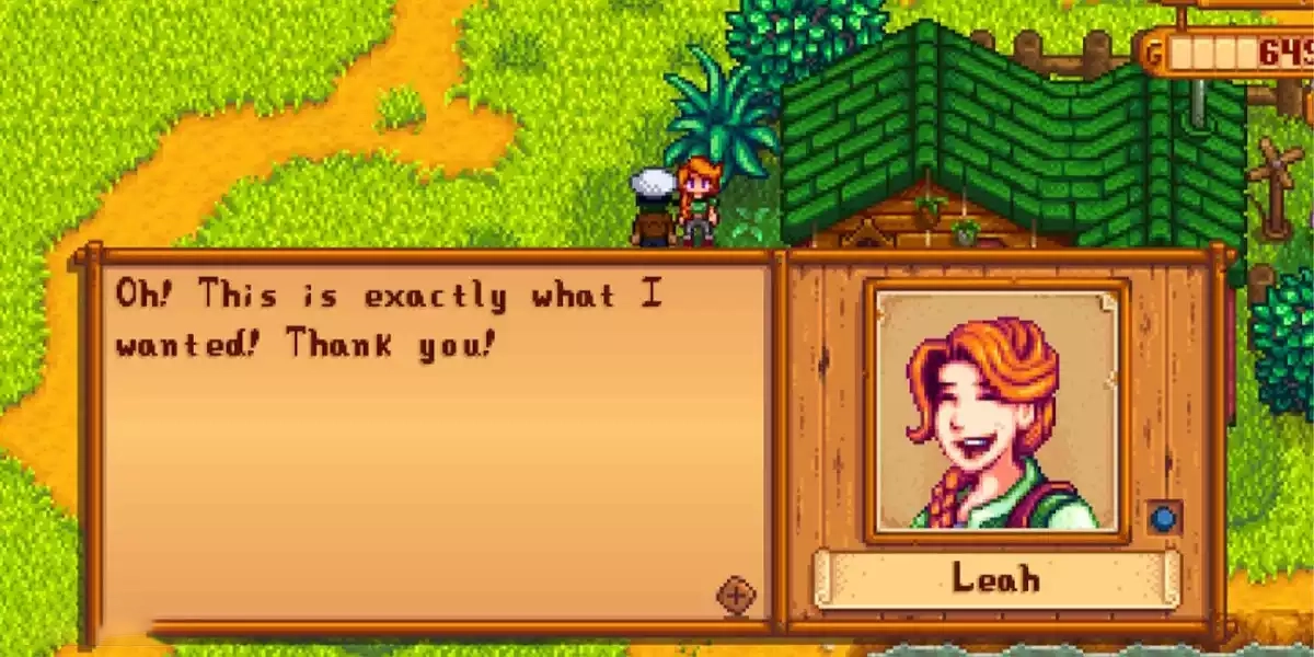 Stardew Valley leah getting a gift