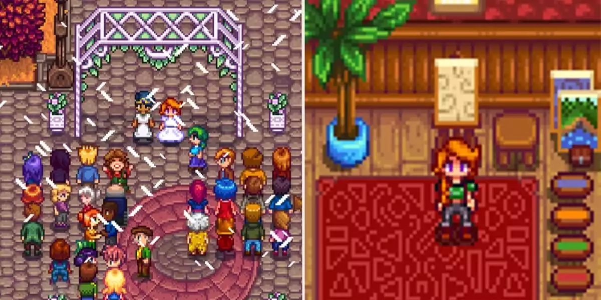 Stardew Valley leah wedding left leah spouse room right