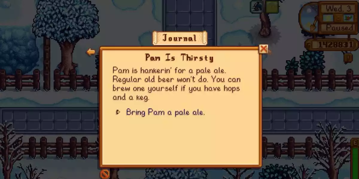 stardew pam is thirsty quest