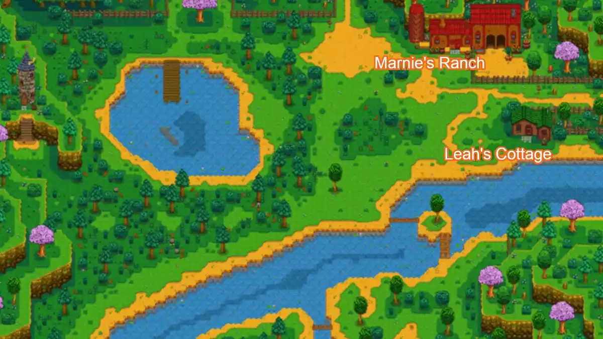 stardew valley cindersap forest map with buildings highlighted