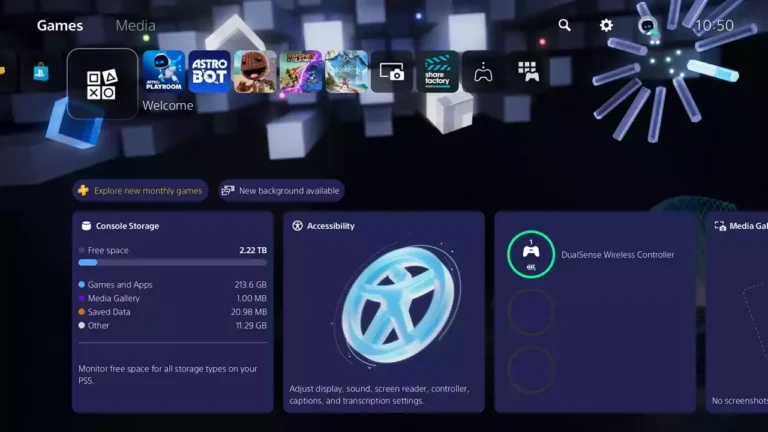 Nova atualização do PS5 adiciona Foco de Áudio e Personalizações Clássicas de UI