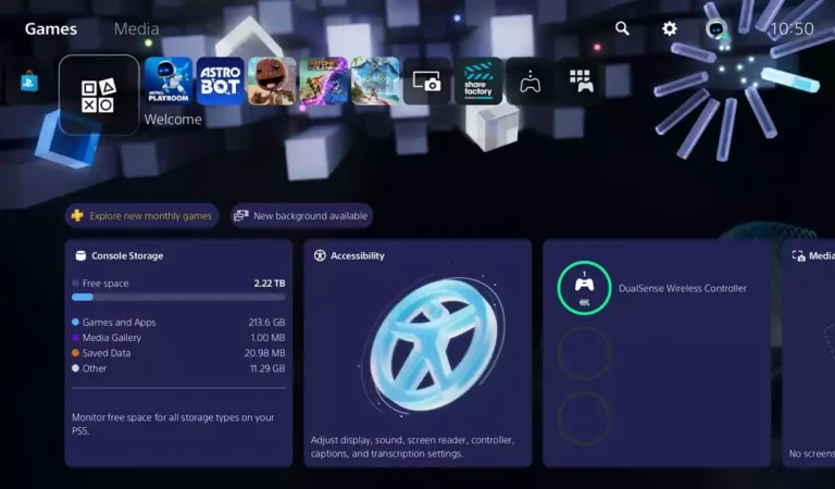 Nova atualização do PS5 adiciona Foco de Áudio e Personalizações Clássicas de UI