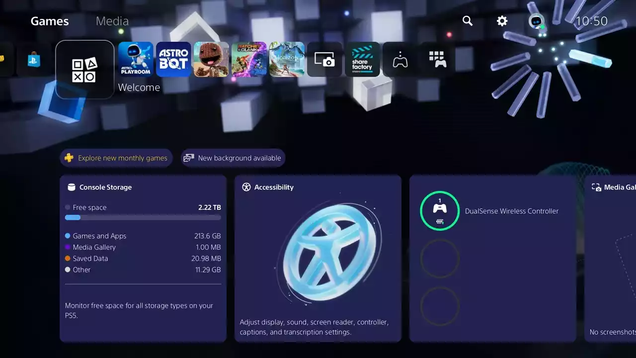 Nova atualização do PS5 adiciona Foco de Áudio e Personalizações Clássicas de UI