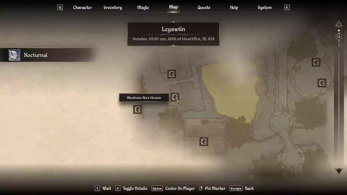 the location of weebam na s house in oblivion