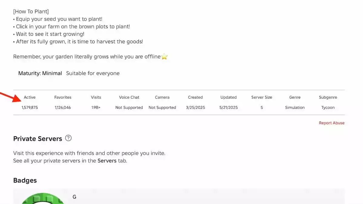 Como verificar o CCU grow a garden faça um jardim crescer roblox