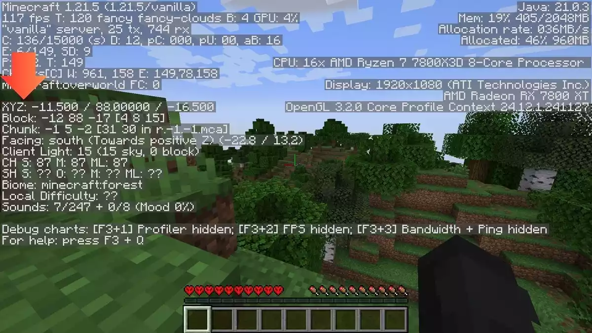 Coordenadas Minecraft