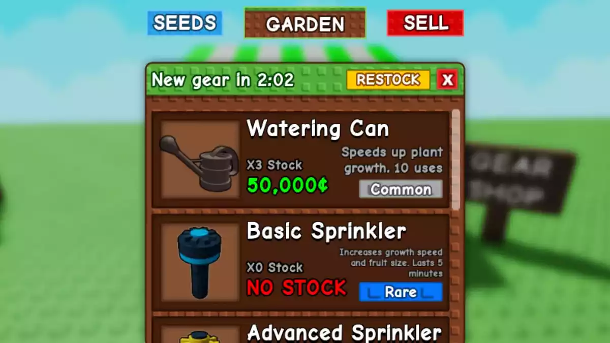 Grow a Garden Equipamentos crescer um jardim