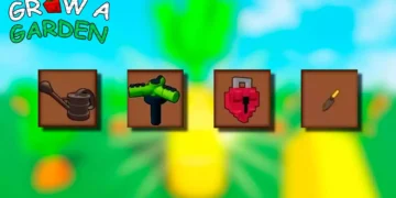 Grow a Garden loja ferramentas gear shop crescer um jardim