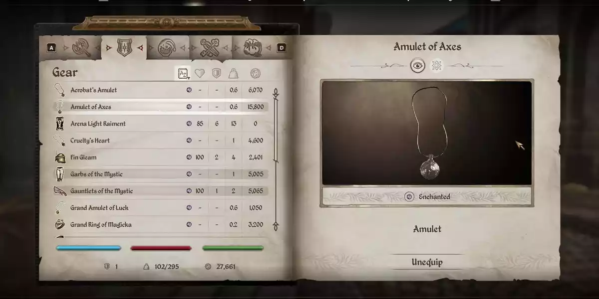 amulet of axes oblivion remastered 2