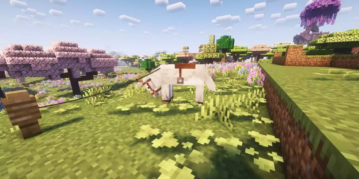 cavalo portando sela no minecraft