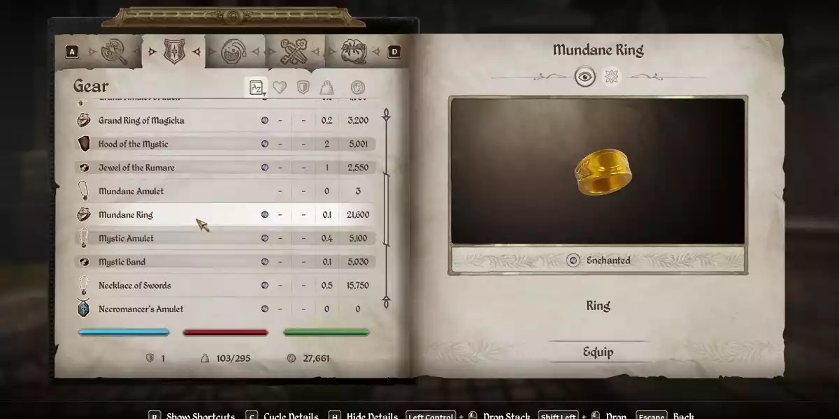mundane ring oblivion remastered
