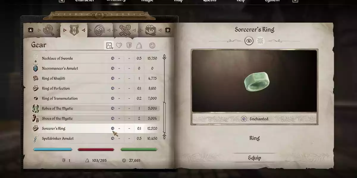socererer s ring oblivion remastered