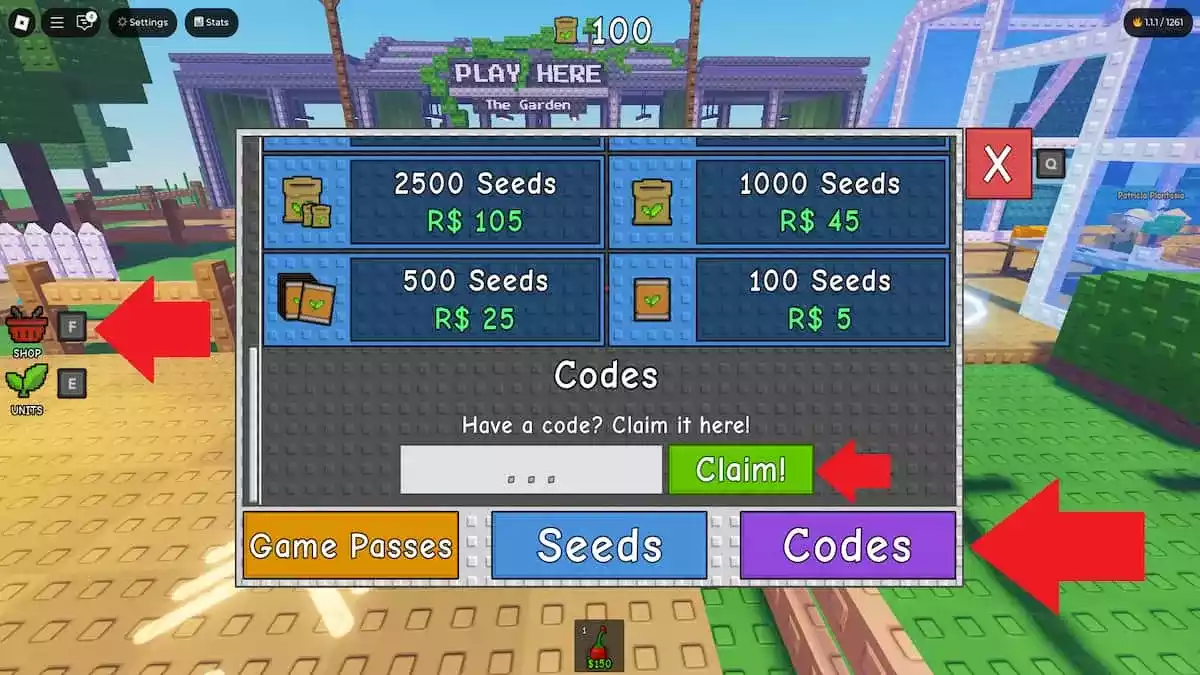 Como resgatar códigos do Garden Tower Defense Roblox