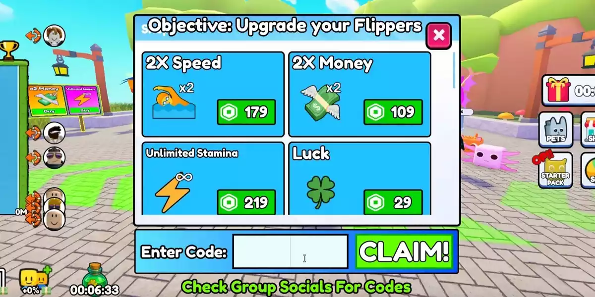 Como resgatar códigos no Swim for Money Roblox