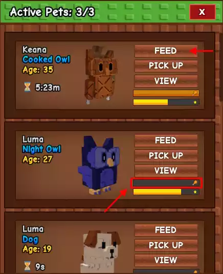 Alimente os Pets na hora certa Grow a Garden