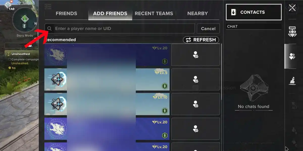 Como adicionar amigos em Destiny Rising PASSO 2