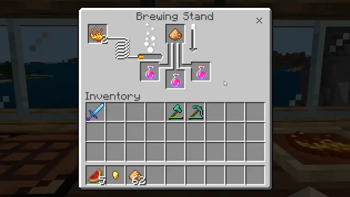 Como funciona a Poção de Cura minecraft