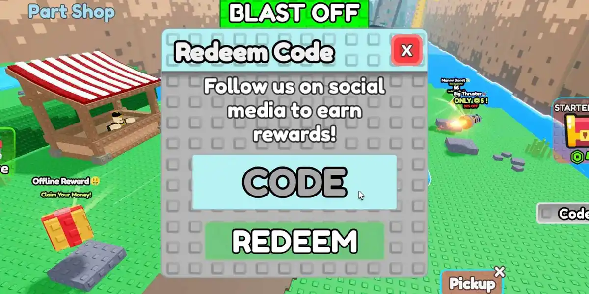 Como resgatar códigos do Build A Rocket Roblox