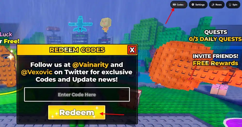 Como resgatar códigos em Poop a Brainrot Roblox