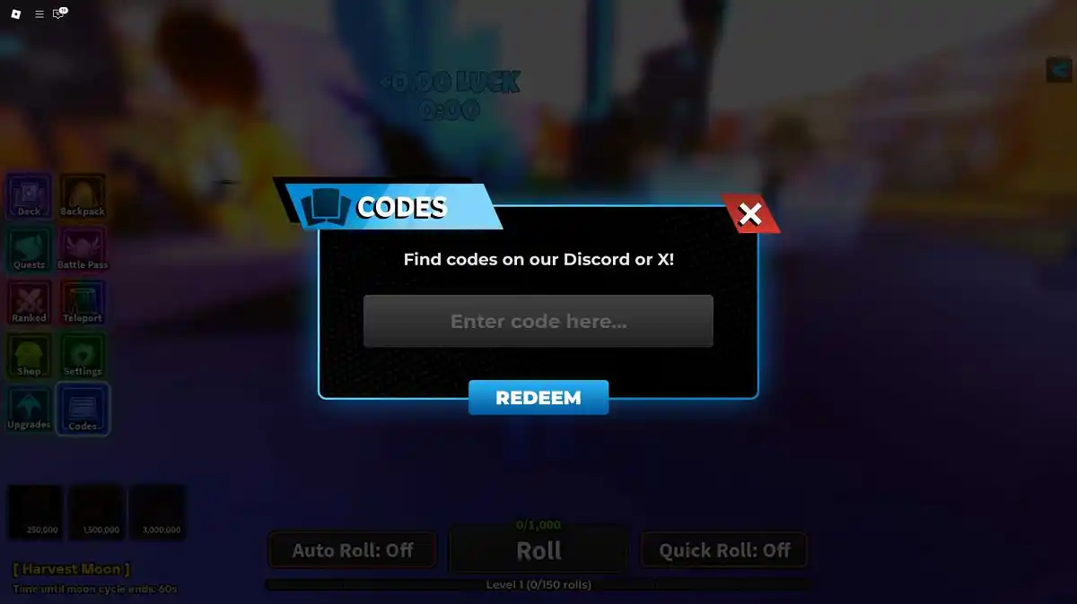 Como resgatar códigos no Anime Card Clash