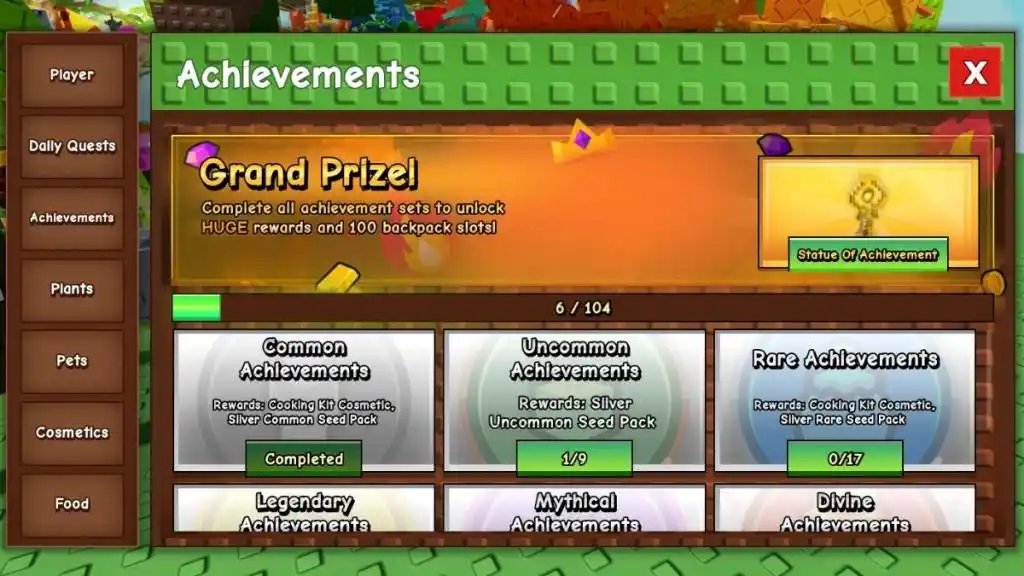 Grow a Garden Achievements 1