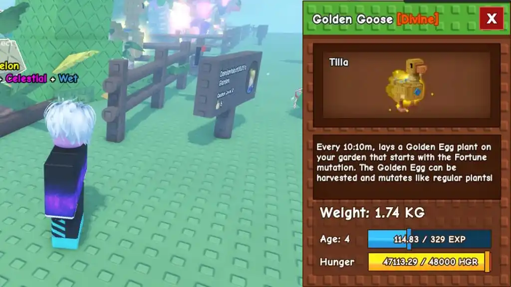 Habilidades do Golden Goose (Ganso Dourado) em Grow a Garden