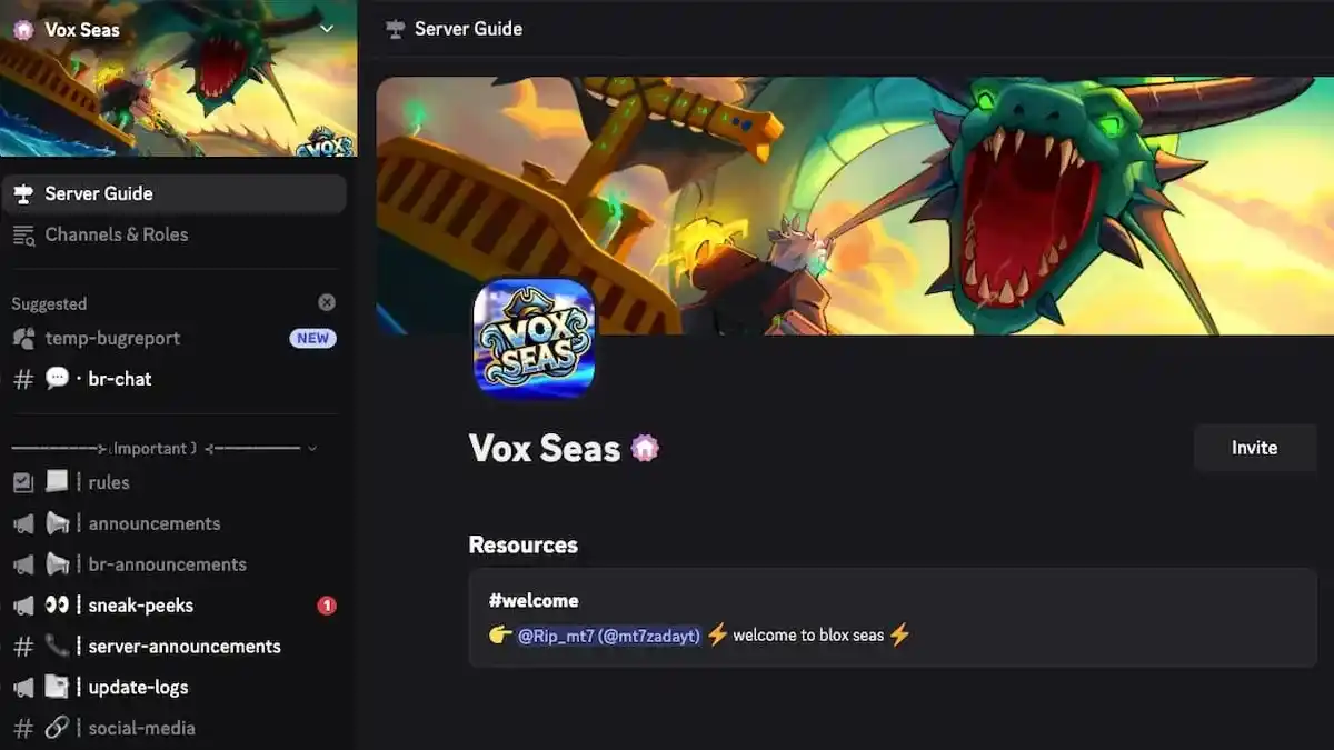 Qual é o Link do Discord de Vox Seas Roblox