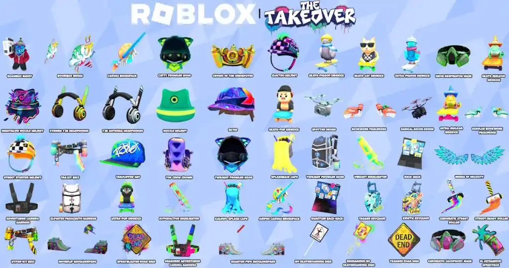 Lista de recompensas do Takeover do Roblox e como obtê las