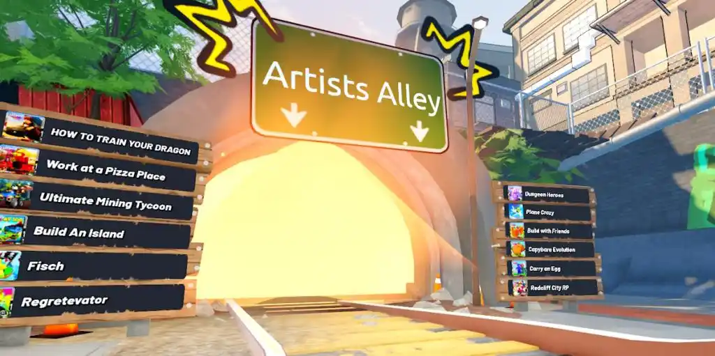Missões do The Takeover do Roblox em Beco dos Artistas (Artists Alley)