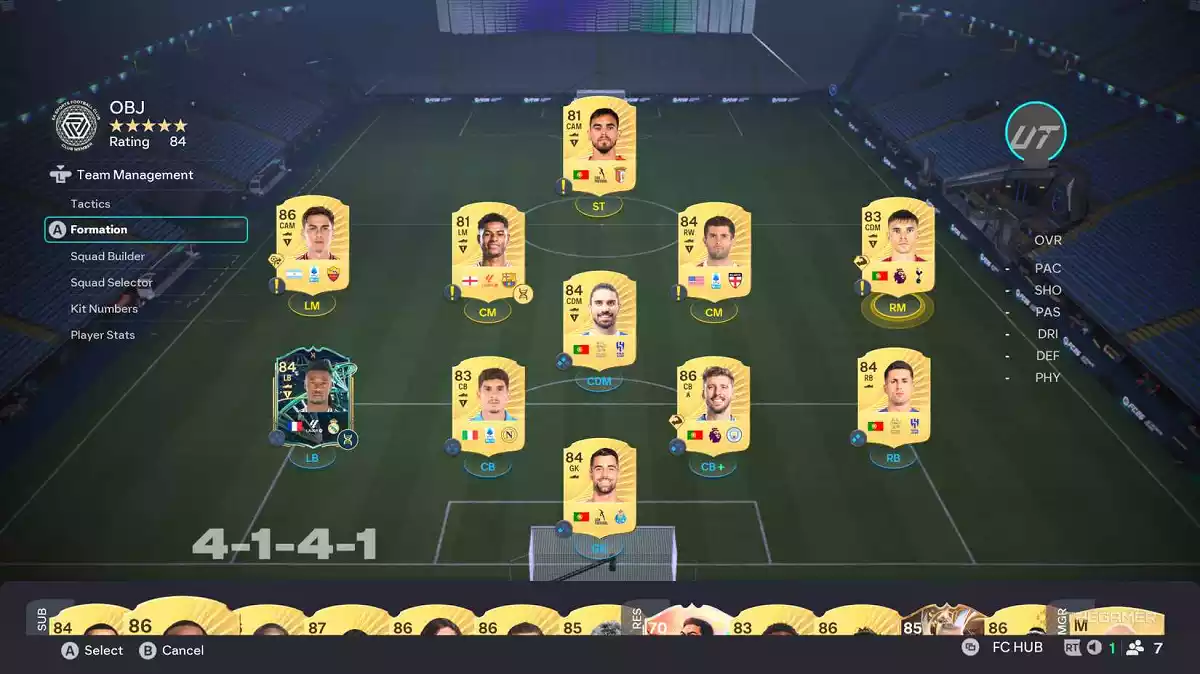 4 1 4 1 formação EA Sports FC 26